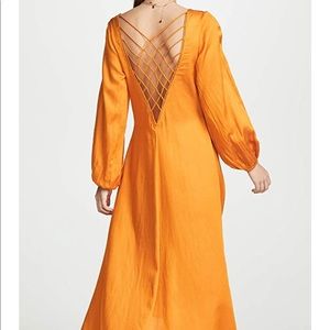 Free People Later Days Midi Dress, Tangerine